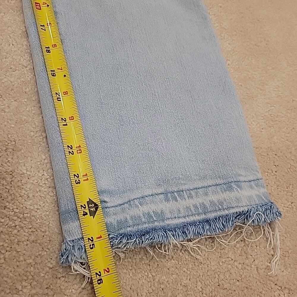 Womens LOFT Curvy Kick Crop Jeans High Size 10 30 Light Wash Denim Fray Hem - Picture 4 of 11